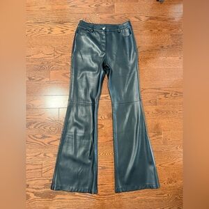 Mango Flared Faux Leather Pants